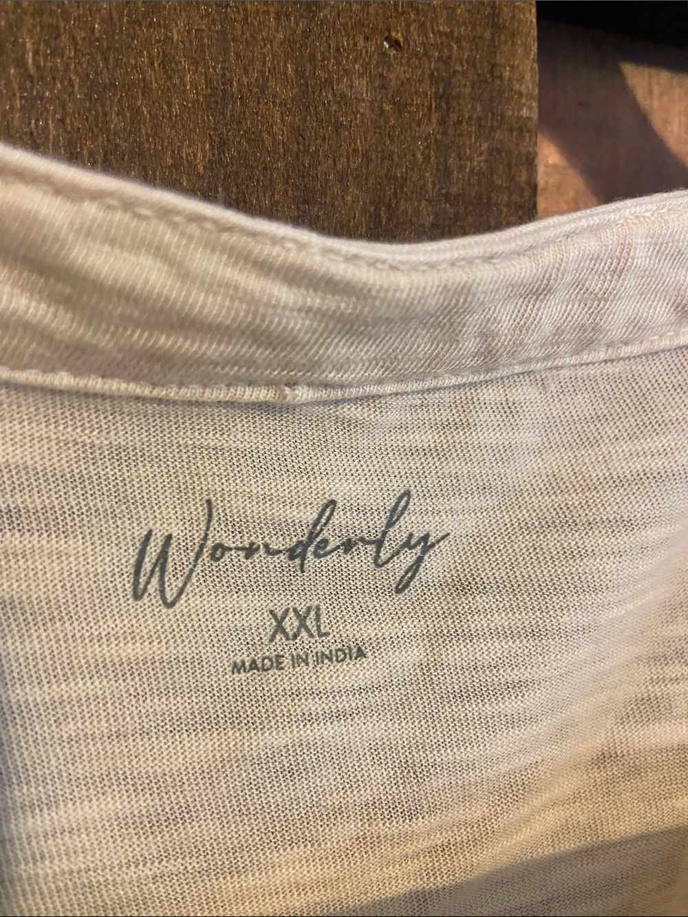 Wonderly Beige Short-Sleeve Tiered Henley Tunic - Picture 4 of 10